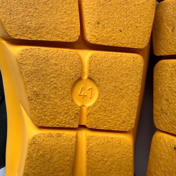 Wolky Leather Sandals 2 Strap Comfort Hook & Loop Black Yellow 41 US Size 9 1/2 - Picture 7 of 8